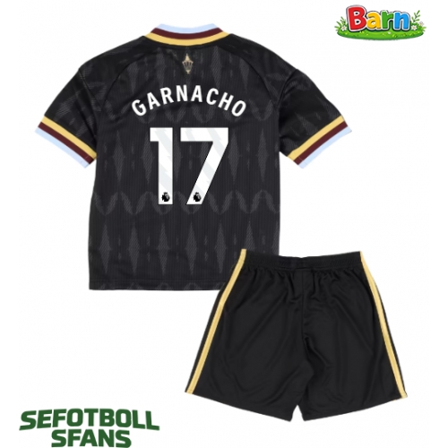 Aston Villa Alejandro Garnacho #17 Bortaställ Barn 2026-27 Kortärmad (+ Korta byxor)